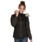 Women's Apt. 9&reg; Faux-fur Wool Blend Jacket, Size: Xl, Black