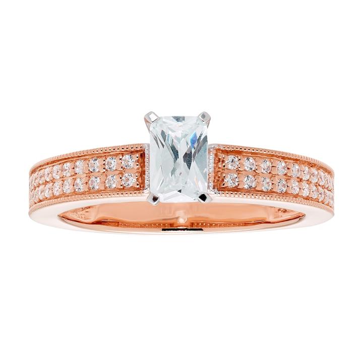 14k Gold Emerald Cut 3/4 Carat T.w. Igl Certified Diamond Engagement Ring, Women's, Size: 7.50, White