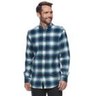 Big & Tall Croft & Barrow&reg; True Comfort Plaid Classic-fit Flannel Button-down Shirt, Men's, Size: Small, Dark Blue