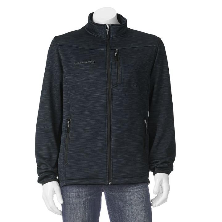 Men's Free Country Heathered Space-dyed Track Jacket, Size: Xl, Blue (navy)