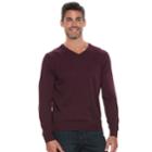 Men's Sonoma Goods For Life&trade; Coolmax Classic-fit V-neck Sweater, Size: Xl, Dark Red