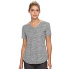 Women's Tek Gear&reg; Easy Burnout V-neck Yoga Tee, Size: Medium, Turquoise/blue (turq/aqua)