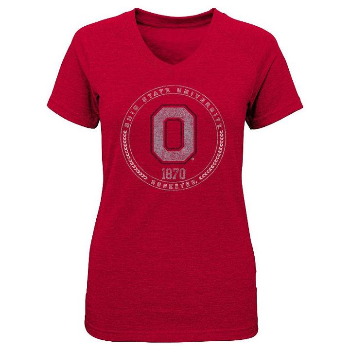 Girls 4-6x Ohio State Buckeyes Medallion Tee, Girl's, Size: L (6x), Red
