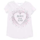 Girls 4-10 Jumping Beans&reg; Brave & Kind Glitter Graphic Tee, Size: 4, White