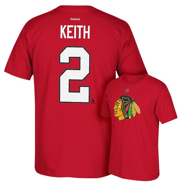 Men's Reebok Chicago Blackhawks Duncan Keith Premier Tee, Size: Medium, Red