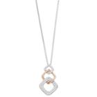 Simply Vera Vera Wang 14k Rose Gold & Sterling Silver 1/4 Carat T.w. Diamond Graduated Pendant, Women's, Size: 18, White