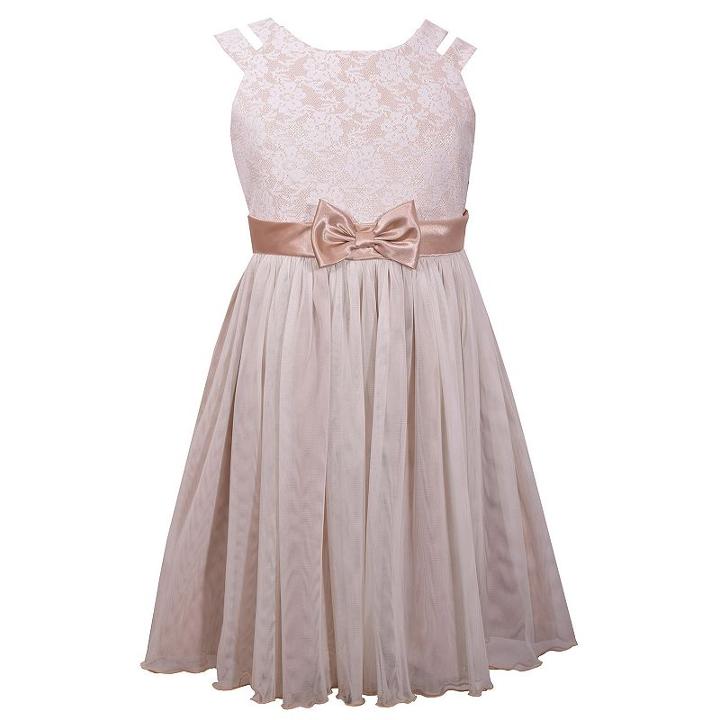 Girls 7-16 Bonnie Jean Lace Ballerina Dress, Girl's, Size: 16, Beig/green (beig/khaki)