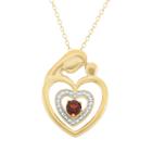 Garnet 18k Gold Over Silver Motherly Love Pendant Necklace, Women's, Size: 18, Red