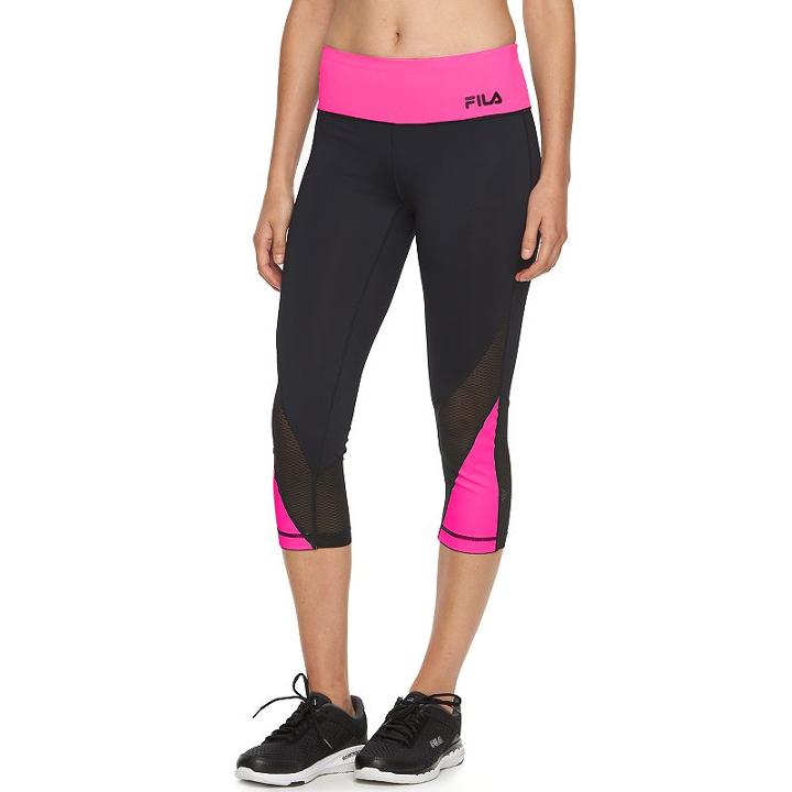 Women's Fila Sport&reg; Reflective Yoga Leggings, Size: Medium, Brt Pink
