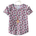 Girls 7-16 & Plus Size Self Esteem Patterned Cold Shoulder Top With Necklace, Girl's, Size: Xxl Plus, Grey