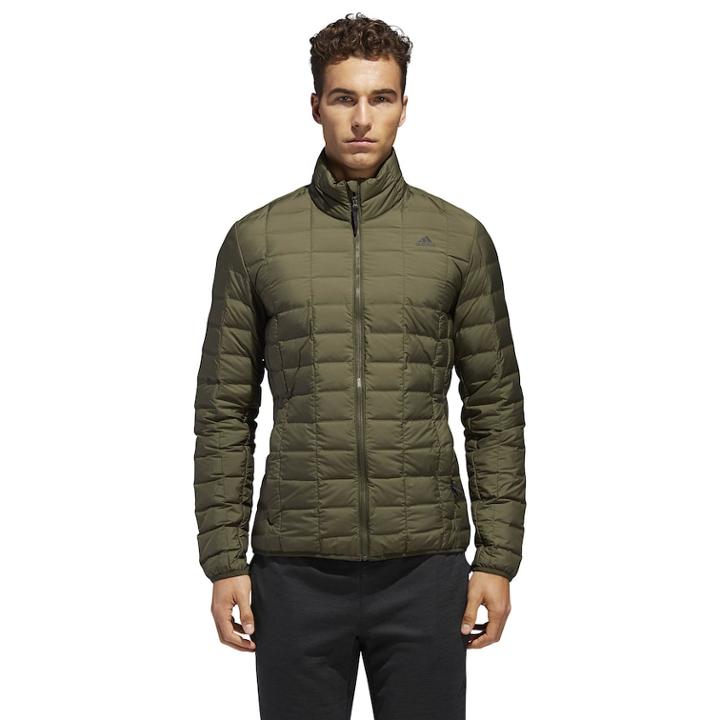 Men's Adidas Outdoor Varilite Down-fill Grid Jacket, Size: Xl, Med Green