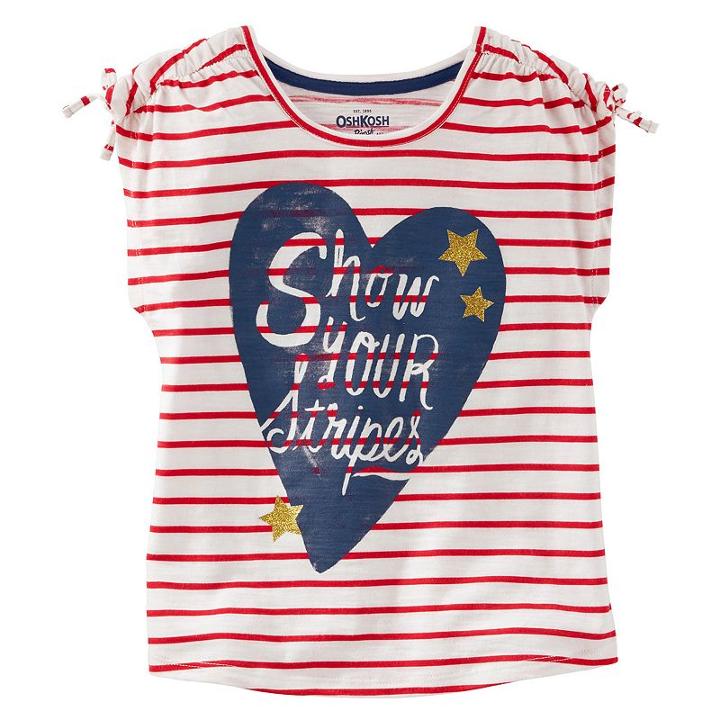 Girls 4-8 Oshkosh B'gosh&reg; Show Your Stripes Heart Graphic Tee, Girl's, Size: 10, Ovrfl Oth