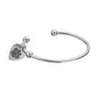 Fiora Stainless Steel Clemson Tigers Charm Cuff Bracelet, Women's, Size: 7.5, Grey
