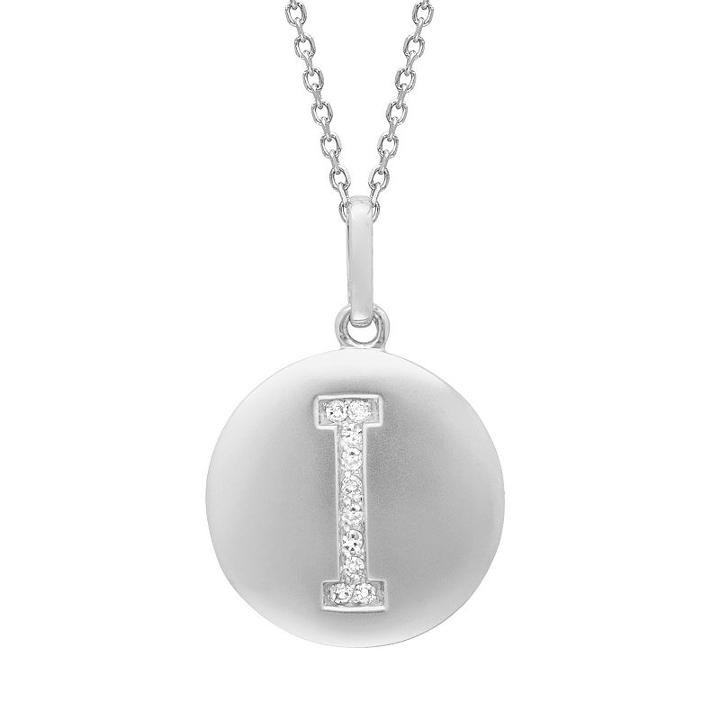 Diamond Accent Sterling Silver Initial Pendant Necklace, Women's, Size: 18