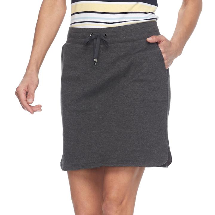 Petite Croft & Barrow&reg; Knit Skort, Women's, Size: L Petite, Dark Grey