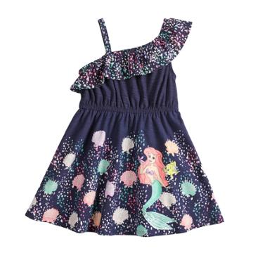 Disney's The Little Mermaid Ariel Girls 4-7 Asymmetrical Dress By Jumping Beans&reg;, Size: 6x, Dark Blue