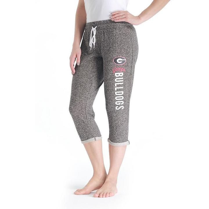 Women's College Concepts Georgia Bulldogs Turf Knit Capris, Size: Large, Grey Other