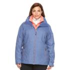 Plus Size Columbia Crystal Slope Hooded 3-in-1 Systems Jacket, Women's, Size: 2xl, Drk Purple