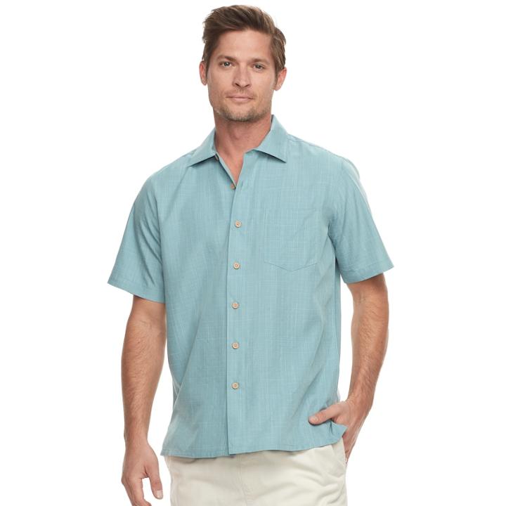 Men's Batik Bay Regular-fit Microfiber Button-down Shirt, Size: Small, Yellow