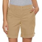 Women's Croft & Barrow&reg; Rolled Utility Shorts, Size: 8, Beig/green (beig/khaki)