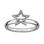 Stacks And Stones Sterling Silver 1/10-ct. T.w. Diamond Star Stack Ring, Women's, Size: 7, Grey