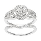Always Yours Sterling Silver 1/2 Carat T.w. Diamond Cluster Engagement Ring Set, Women's, Size: 6, White
