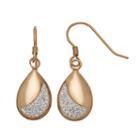 Gold 'n' Ice Crystal 10k Gold Teardrop Earrings - Made With Swarovski Crystals, Women's, White