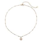 Lc Lauren Conrad Round Crackle Stone Necklace, Women's, White