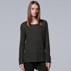 Women's Simply Vera Vera Wang Sequin Crewneck Sweater, Size: Xl, Dark Grey