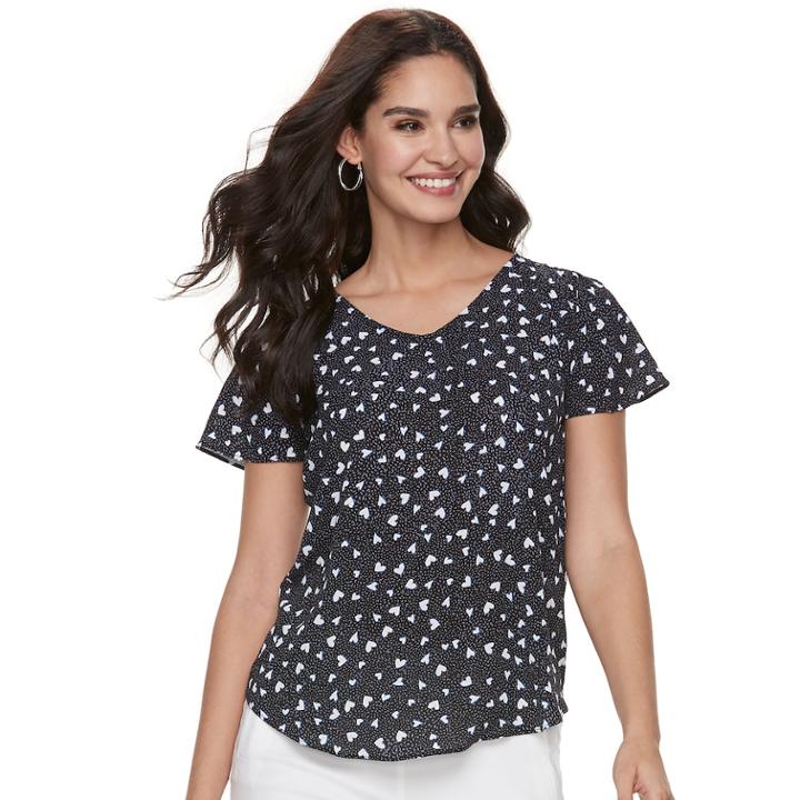 Women's Elle&trade; Flutter Sleeve Tee, Size: Xxl, White