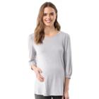 Maternity Pip & Vine By Rosie Pope Crewneck Tee, Women's, Size: Xl-mat, Light Grey