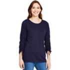Women's Izod Ruched-sleeve Top, Size: Large, Blue (navy)