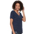 Juniors' So&reg; Lace-up Shoulder Tee, Teens, Size: Xxs, Dark Blue