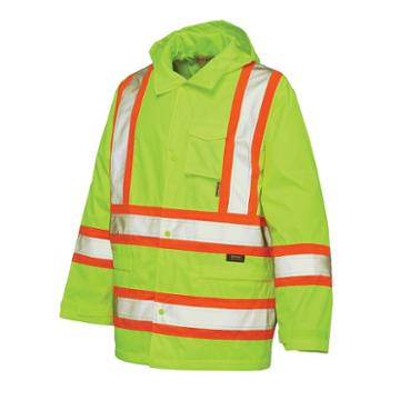 Big & Tall Work King High Visibility Hooded Rain Jacket, Men's, Size: Xxl, Yellow
