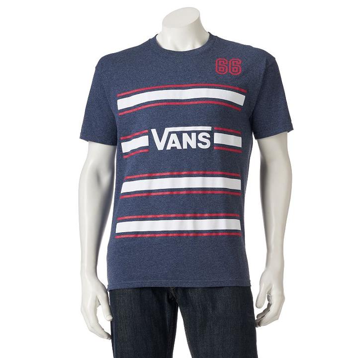 Men's Vans Striped Tee, Size: Medium, Blue (navy)