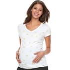 Maternity A:glow Essential Ruched V-neck Tee, Women's, Size: L-mat, Green