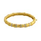 Elegante 18k Gold Over Brass Diamond Accent Textured Bangle Bracelet, Women's, Yellow