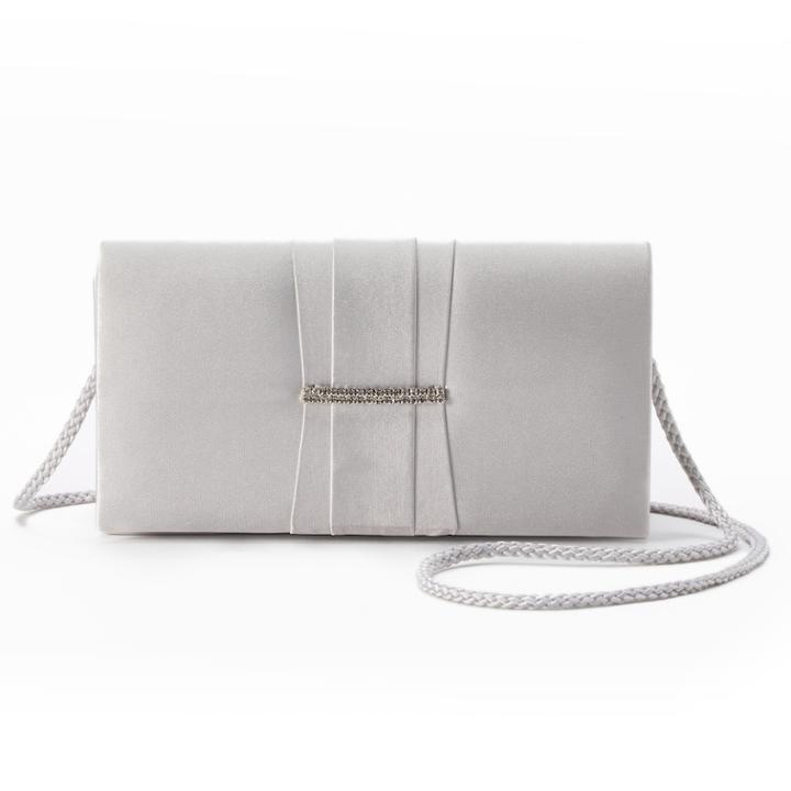 Gunne Sax By Jessica Mcclintock Gloria Satin Crossbody Clutch, Women's, Grey