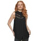 Women's Apt. 9&reg; Crochet Mockneck Tank, Size: Xxl, Black
