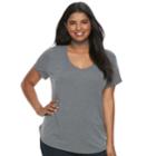 Juniors' Plus Size So&reg; Perfect Tee, Teens, Size: 1xl, Grey (charcoal)