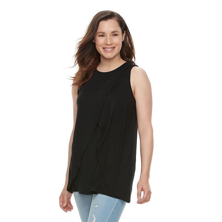 Maternity A:glow Wrap Overlay Nursing Tank, Women's, Size: Xxl-mat, Black