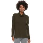 Women's Sonoma Goods For Life&trade; Marled Cowlneck Sweater, Size: Medium, Dark Green