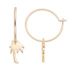 Lc Lauren Conrad Palm Tree Nickel Free Hoop Earrings, Women's, Gold