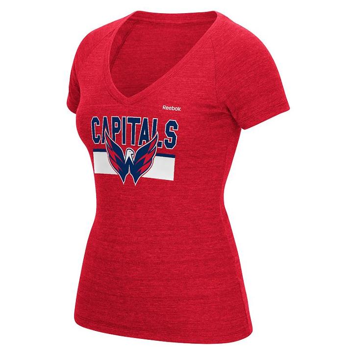 Women's Reebok Washington Capitals Stacked Tee, Size: Large, Red
