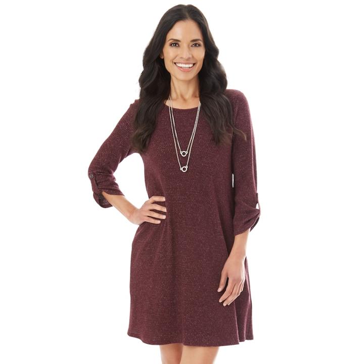 Women's Apt. 9&reg; Fuzzy Swing Dress, Size: Xs, Drk Purple