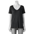 Juniors' Mudd&reg; Relaxed V-neck Tee, Girl's, Size: Xs, Black