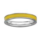 Stacks And Stones Sterling Silver Yellow Enamel Stack Ring, Women's, Size: 9