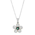 Sterling Silver Mother-of-pearl & Abalone Flower Pendant Necklace, Women's, White