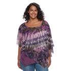 Plus Size World Unity Printed Popover Top, Women's, Size: 2xl, Purple Oth
