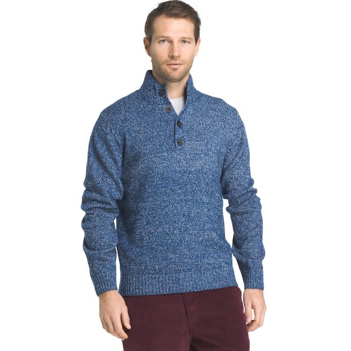 Men's Izod Harbor River Regular-fit Marled Pullover Sweater, Size: Medium, Blue (navy)